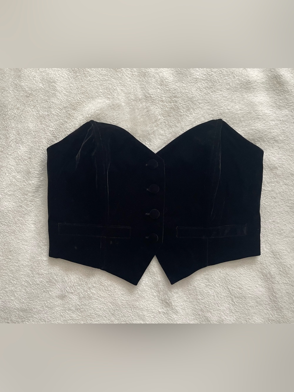 NWT Forever 21 size Medium Black Velvet Bustier Top